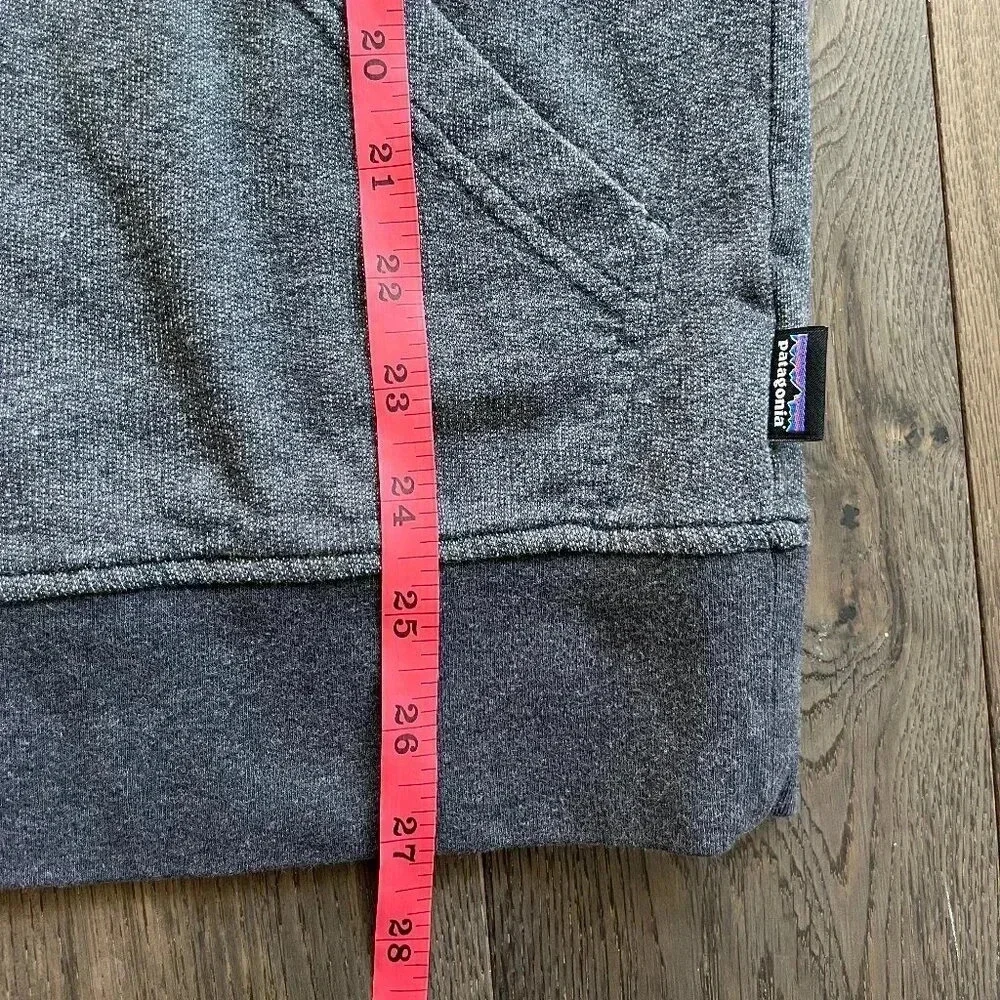 Patagonia Men's Full Zip Logo Graphic Hoodie Size M Organic Cotton Gray Athletic